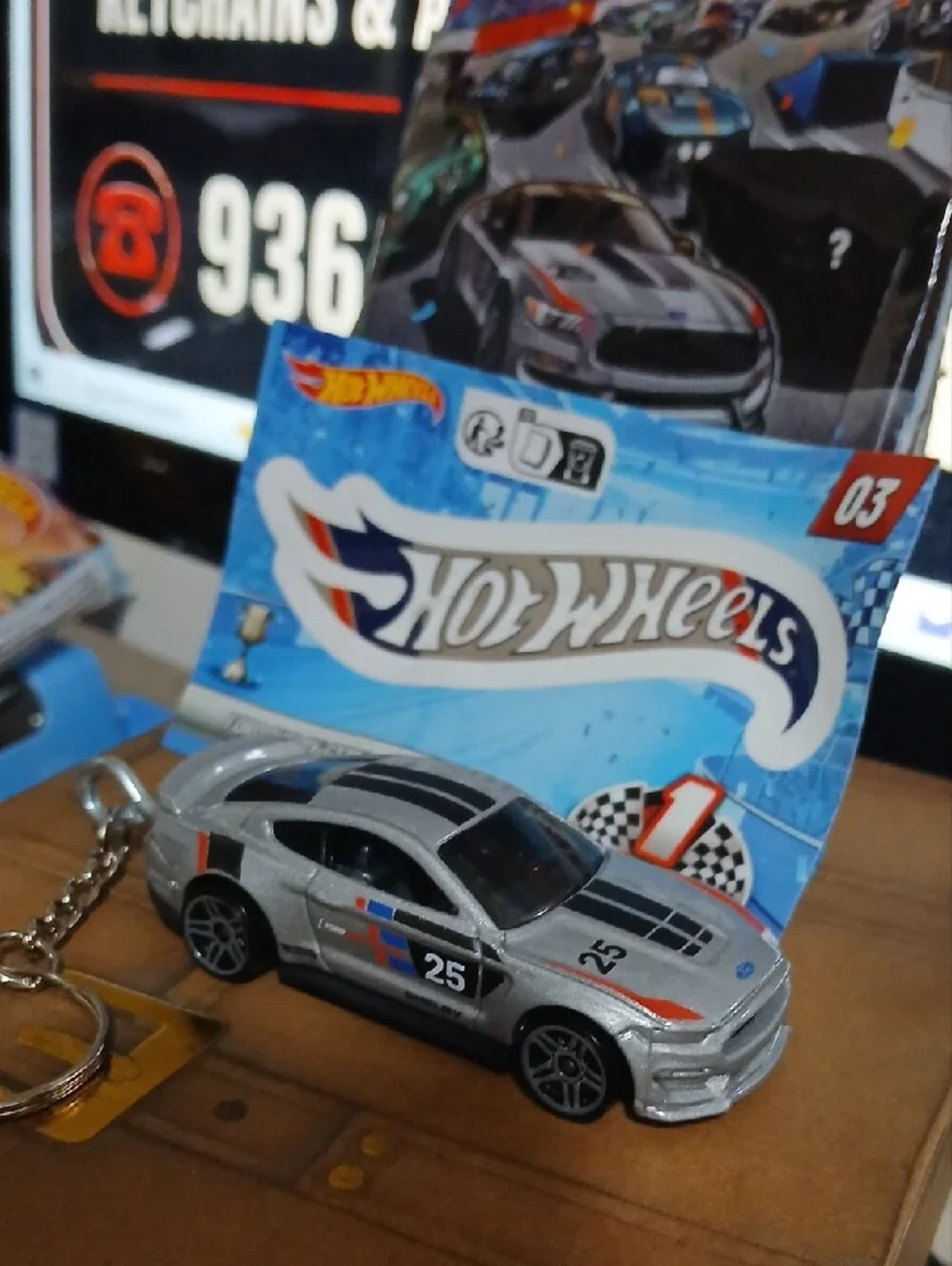 Silver Ford Shelby GT350R Die-Cast Keychain